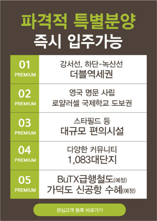 빌리브 명지 듀클래스 특별분양 즉시입주 안내